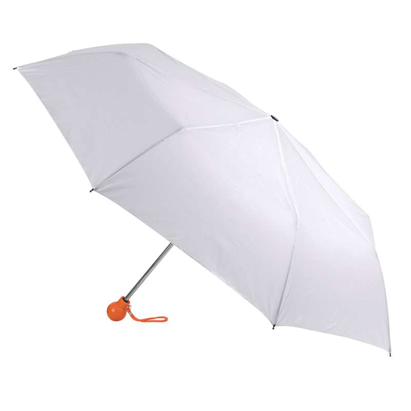Зонт складной FANTASIA, механический, белый с оранжевой ручкой №4