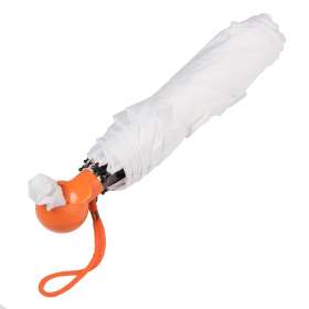 Зонт складной FANTASIA, механический, белый с оранжевой ручкой №2