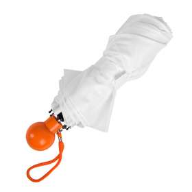 Зонт складной FANTASIA, механический, белый с оранжевой ручкой №3