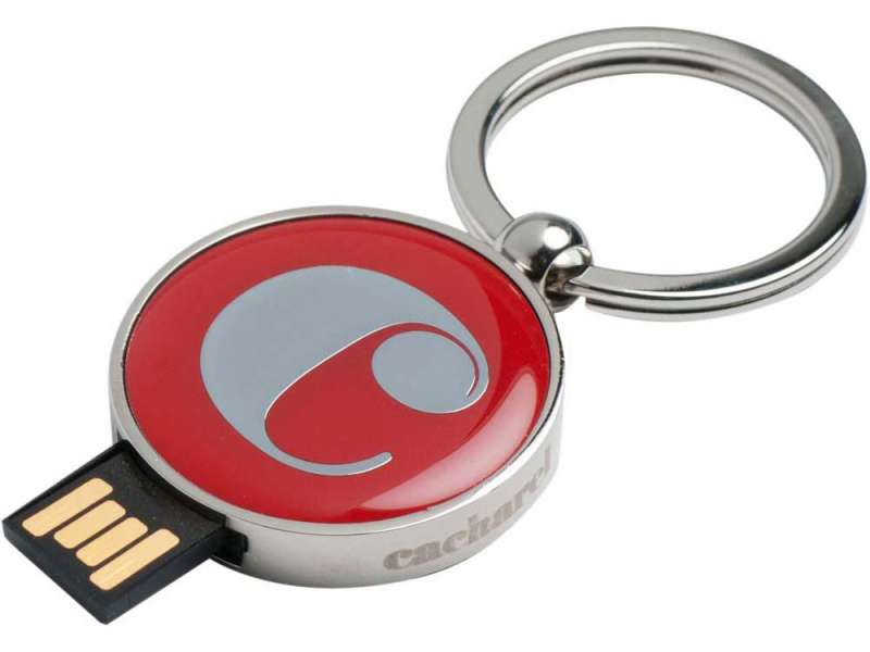 Набор Cacharel: шариковая ручка, брелок с флеш-картой USB 2. на 4 Гб, красный/серебристый №2