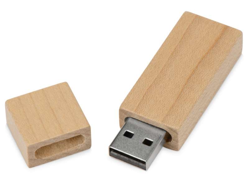 Флеш-карта USB 2.0 16 Gb Woody с магнитным колпачком, натуральный №2