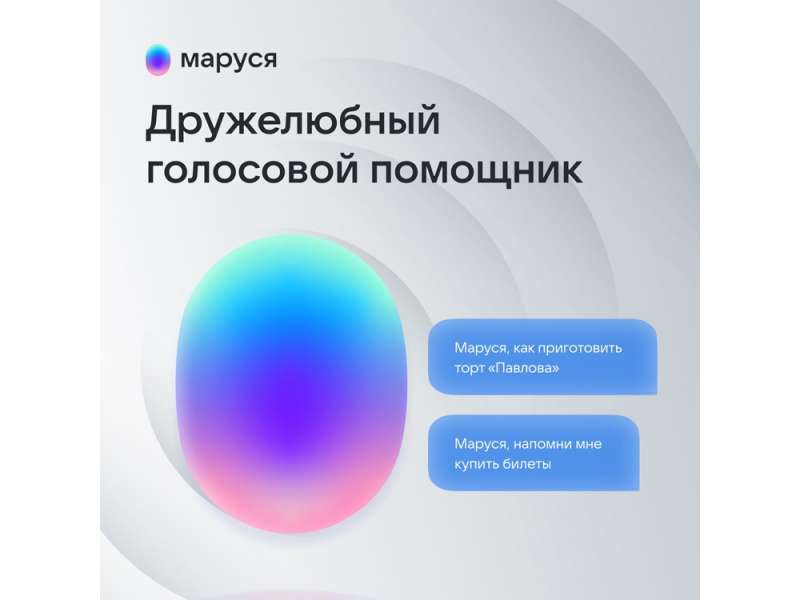 Умная колонка VK Капсула Мини с голосовым помощником Марусей, светлый серый №9