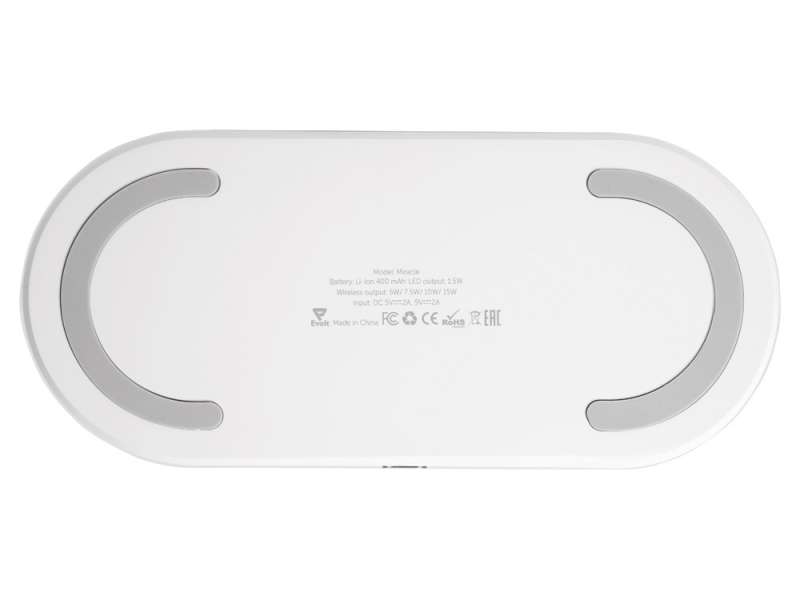 Ночник с беспроводной зарядкой и RGB подсветкой Miracle, 15 Вт, белый №9
