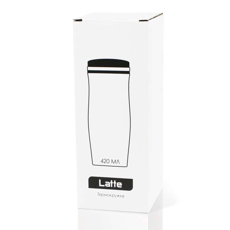 Термокружка Latte, бело-красный №4