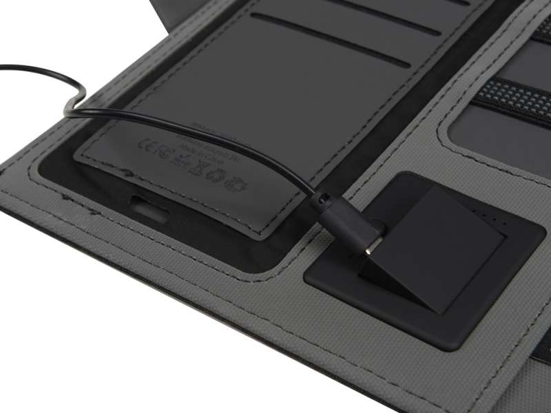 Органайзер с беспроводной зарядкой 5000 mAh Powernote, темно-серый №12