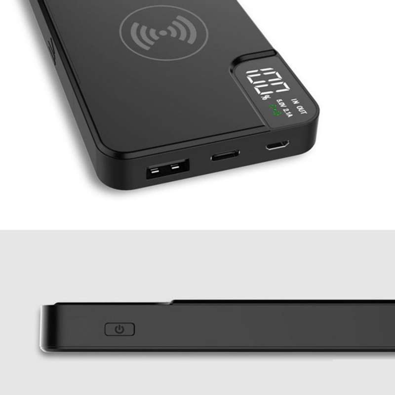 Внешний аккумулятор gPro QI, с беспроводной зарядкой 10000 mAh, черный №4