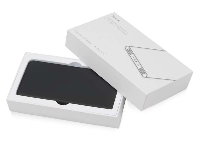 Портативное зарядное устройство с синей подсветкой логотипа Faros, soft-touch, 4000 mAh (P) №7