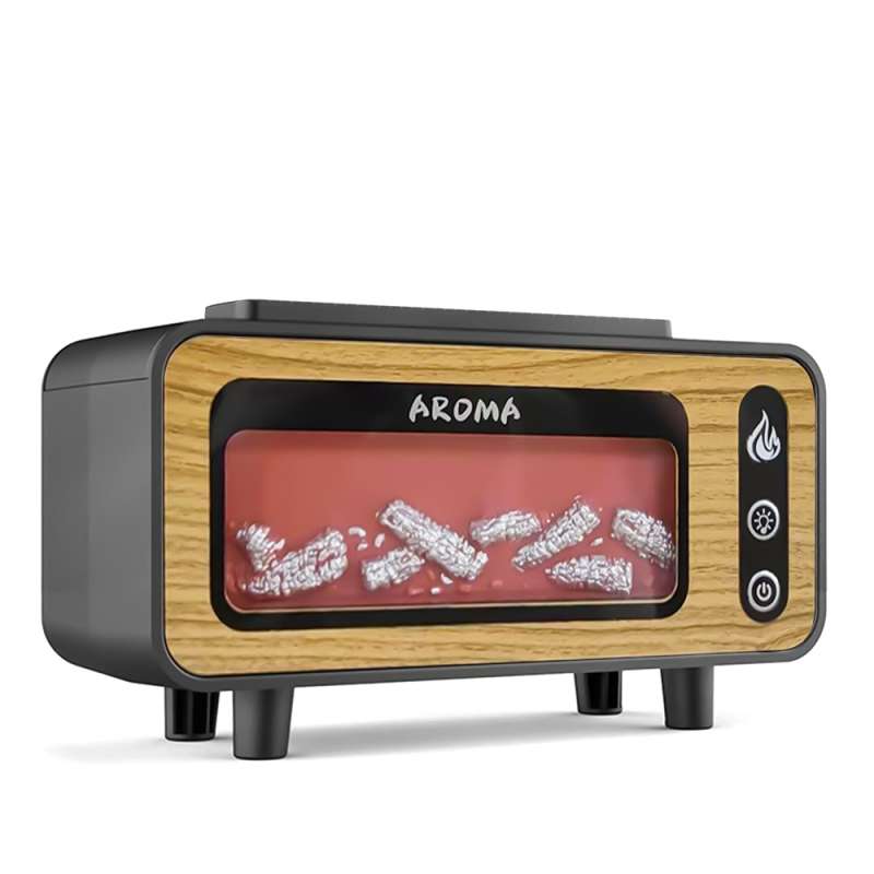 Светодиодный USB увлажнитель-аромадиффузор Vintage Fireplace, коричневый №2