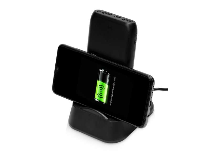 Портативное беспроводное зарядное устройство с док-станцией Uniq, 10000 mah, черный №16