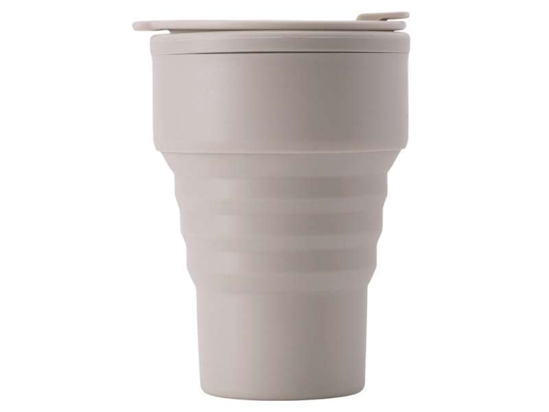Силиконовый складной стакан GoCup, бежевый №2