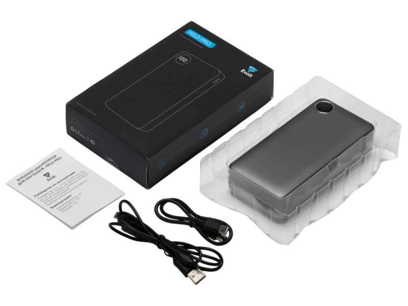 Внешний аккумулятор Mild Pro c быстрой зарядкой QC/PD, 20 000 mAh, серый (Р) №3