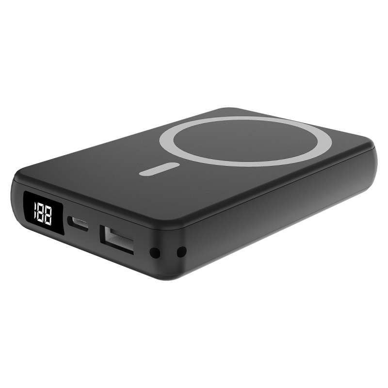 Магнитный внешний аккумулятор Quantum с беспроводной зарядкой (15W), 10000 Mah, черный №3