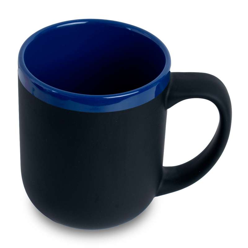 Кружка Barrel, софт-тач, чёрно-синяя №3