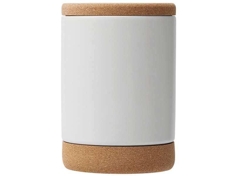 Кружка 450 мл с пробковым дном с крышкой Корк & Бон, белый №4