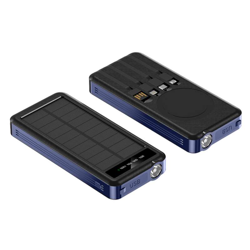 Внешний аккумулятор Xyron с солнечной панелью, 10000 mAh, синий №4