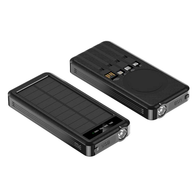 Внешний аккумулятор Xyron с солнечной панелью, 10000 mAh, черный №4