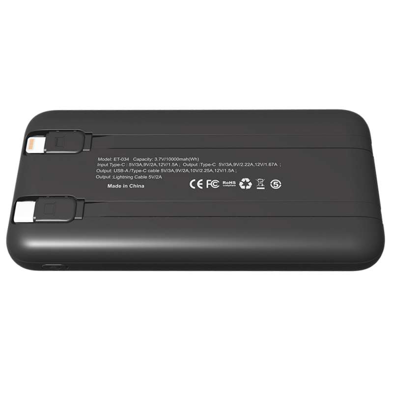 Внешний аккумулятор Nero с быстрой зарядкой (до 22,5W), 10000 mAh, чёрный №2