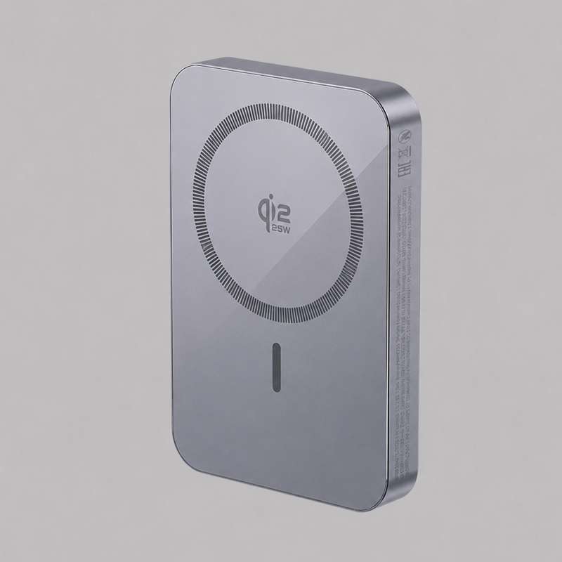 Внешний АКБ NRG Max Qi2.2 10000 мА-ч, 25Вт MageSafe, серый, Deppa
