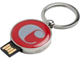 Набор Cacharel: шариковая ручка, брелок с флеш-картой USB 2. на 4 Гб, красный/серебристый №2