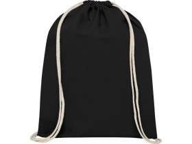 Рюкзак со шнурком Tenes из хлопка плотностью 140 г/м2, черный №2