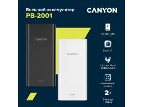 Портативный аккумулятор Canyon PB-2001 (CNE-CPB2001B), черный №4