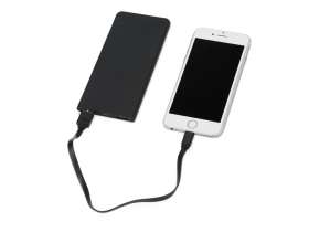 Портативное зарядное устройство с синей подсветкой логотипа Faros, soft-touch, 4000 mAh (P) №2