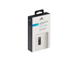 RIVACASE VA2220 (20000 мАч) внешний аккумулятор с дисплеем и встроенными кабелями, белый, 12/24 №3