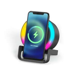 Беспроводная Bluetooth колонка U-Tone RGB c функцией беспроводной зарядки 15W, черный №2
