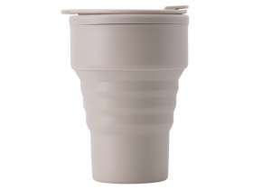 Силиконовый складной стакан GoCup, бежевый №2