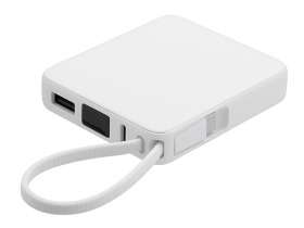 Внешний аккумулятор со встроенным кабелем USB-C Дэнси, 5000 мАч, белый №2