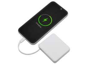 Внешний аккумулятор со встроенным кабелем USB-C Дэнси, 5000 мАч, белый №3