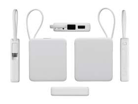 Внешний аккумулятор со встроенным кабелем USB-C Дэнси, 5000 мАч, белый №4