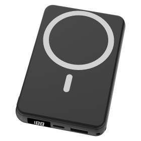 Магнитный внешний аккумулятор Quantum с беспроводной зарядкой (15W), 10000 Mah, черный №4