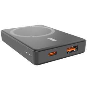 Магнитный внешний аккумулятор Magnetic с беспроводной зарядкой (5W), 5000 Mah, черный №2