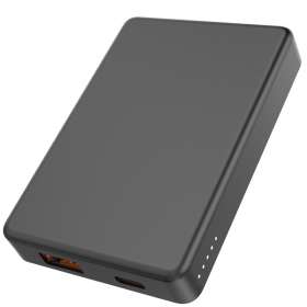 Магнитный внешний аккумулятор Magnetic с беспроводной зарядкой (5W), 5000 Mah, черный №3