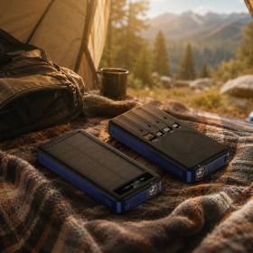 Внешний аккумулятор Xyron с солнечной панелью, 10000 mAh, синий №5